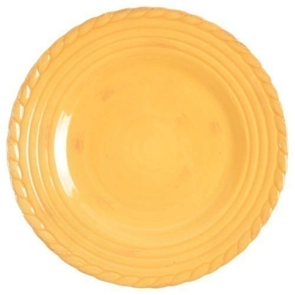Artimino Tuscan Countryside Yellow Stoneware Charger Plate Twisted Rope Rim 2007